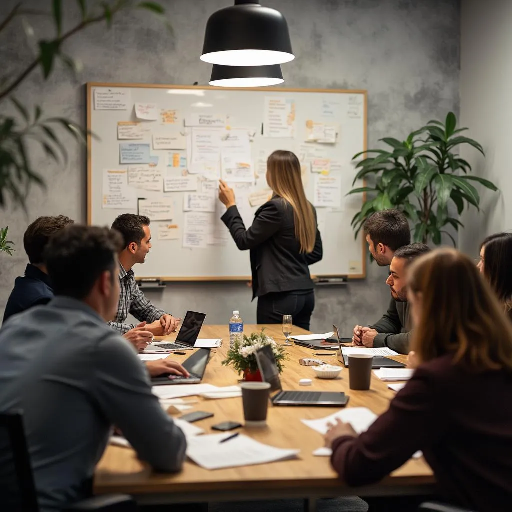 Sesión de brainstorming financiero